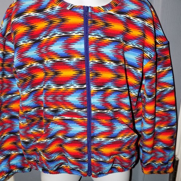 LuLaRoe Monroe Tribal Print Jacket Size 8 Girl's - Picture 2 of 3